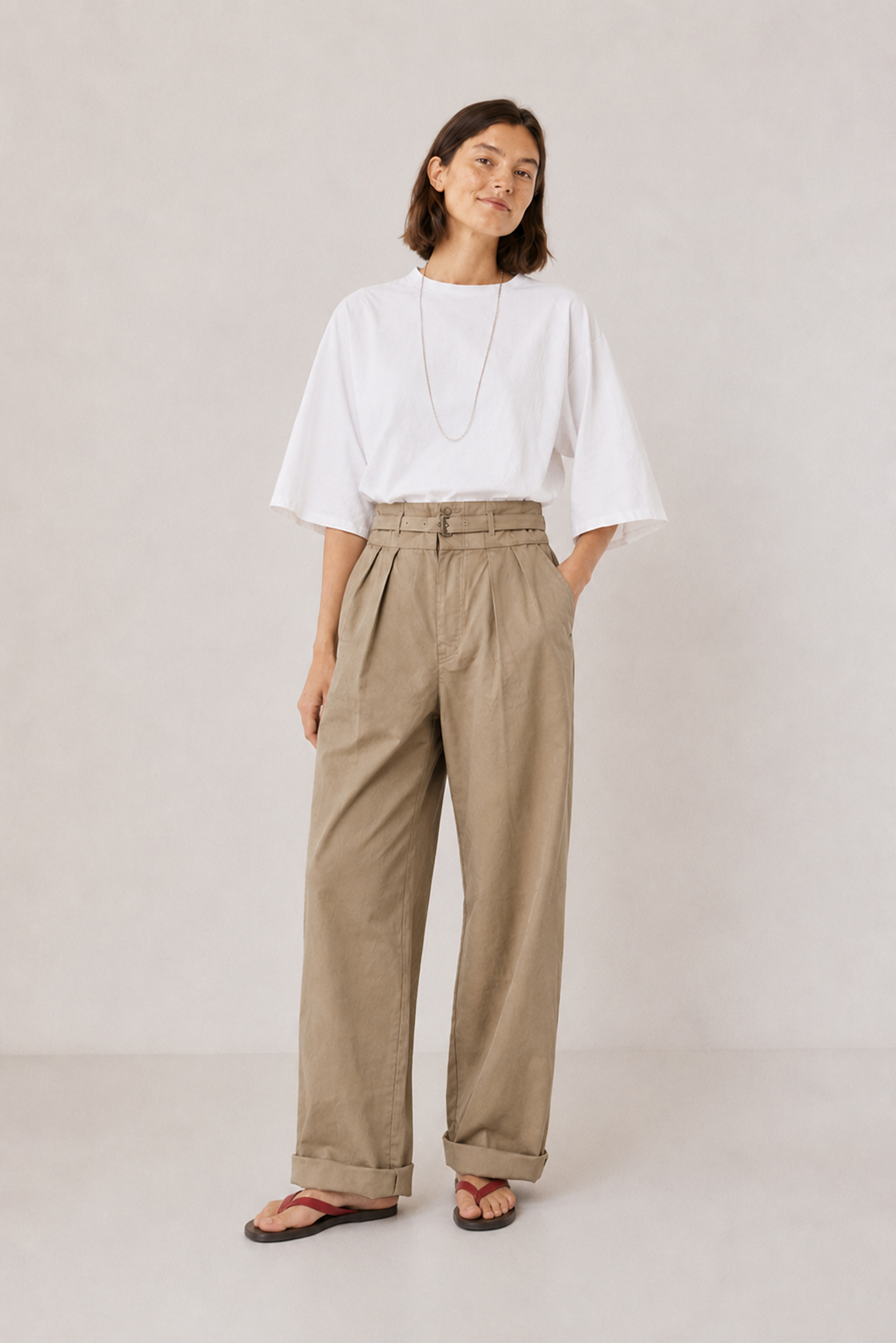 POPLIN CARROT PANTS
