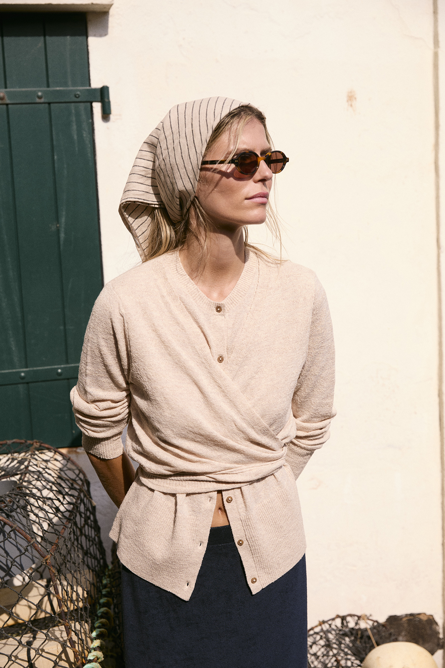 FINE-KNIT WRAP CARDIGAN