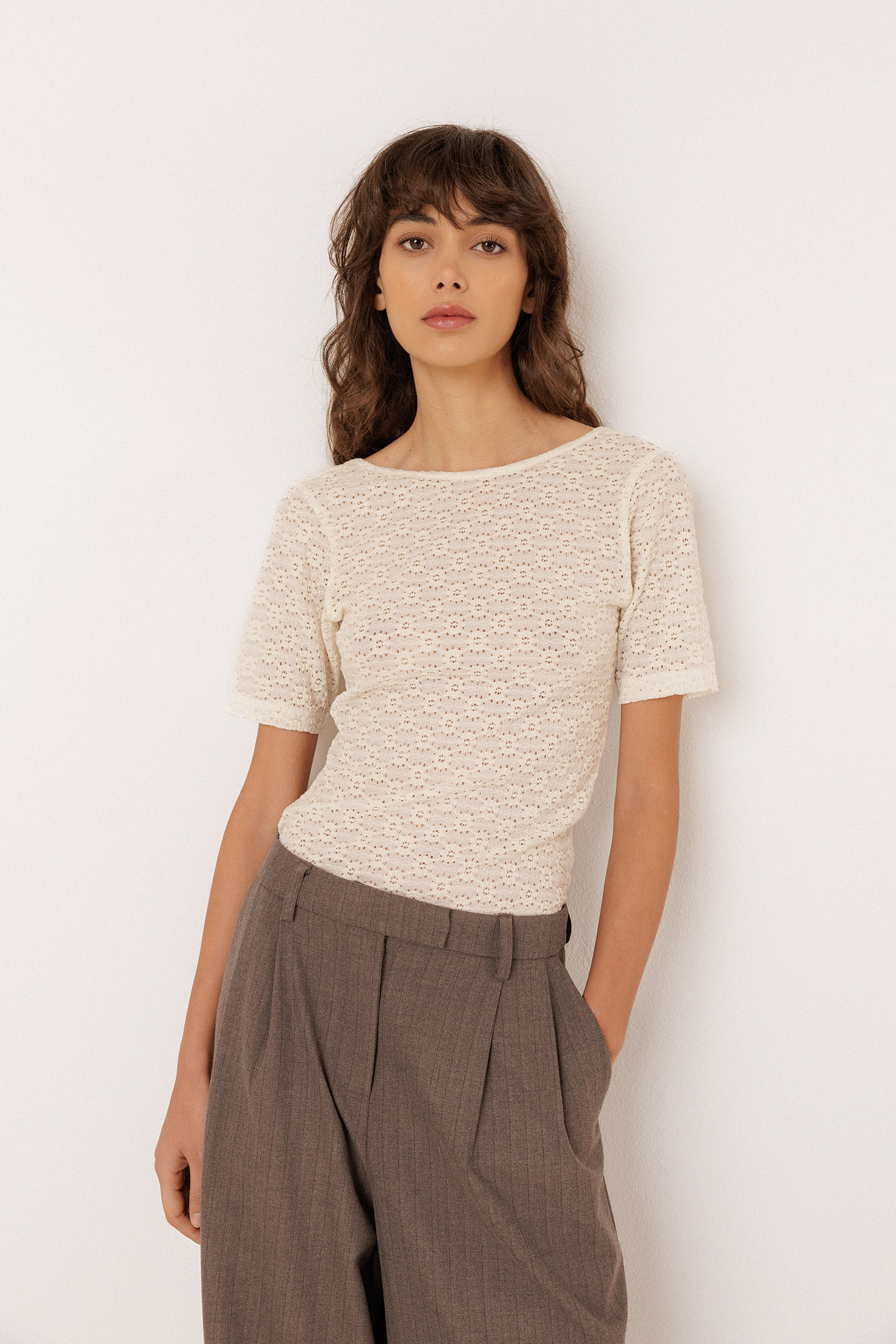 SLIM CIRCULAR JACQUARD T-SHIRT
